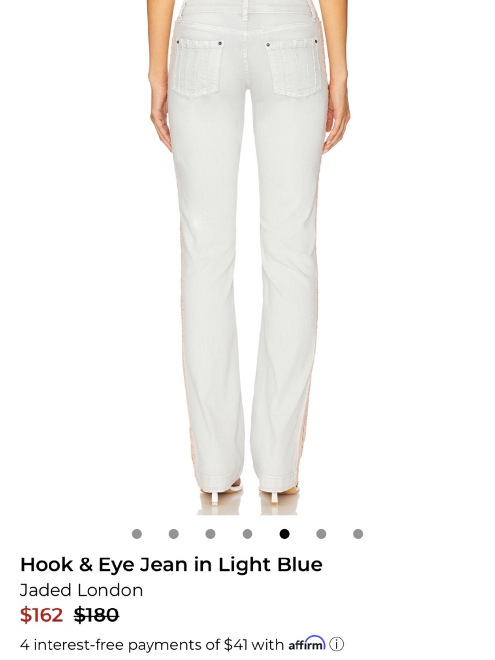 Jaded London Light Blue Straight-Leg Hook & Eye Jeans